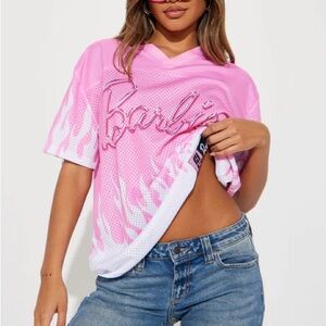 Pink and White Barbie Mesh T-Shirt
